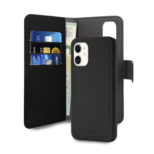Apple iPhone 11 Magnet pung taske og cover 2-i-1 fra Puro - Sort