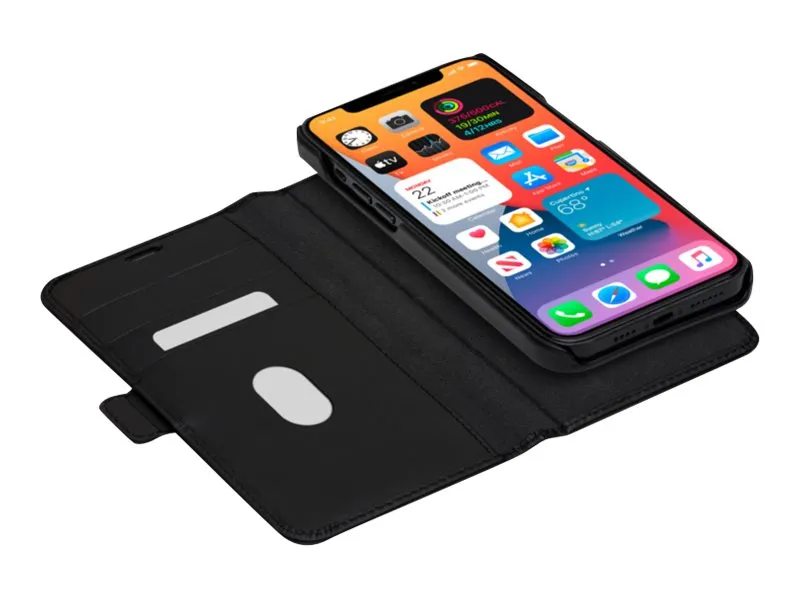 Apple iPhone 12 Pro Max Læder Cover 2-i-1 Dbramante Lynge, Sort