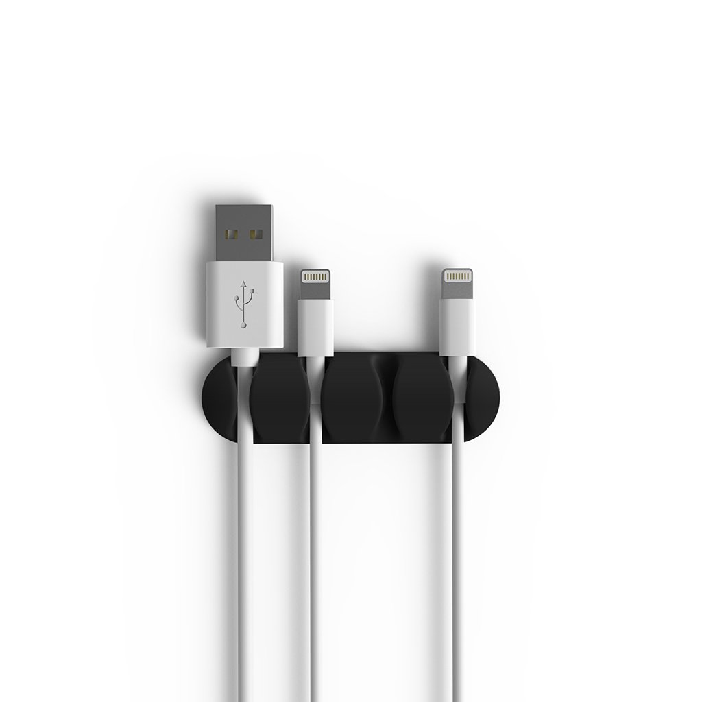 Bluelounge Cable Drop Multi-selvklæbende holder til kabler, 2 stk - Sort