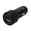 Deltaco Biloplader 12/24V, 1x USB-C, PD 18 W, 1x USB-A, 18 W, 36W, sort