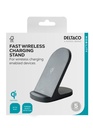 Deltaco Fast Wireless Oplade Stand QI 15W Sort