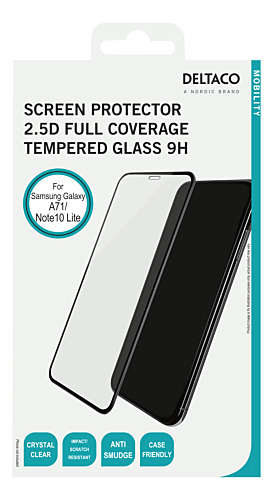 Deltaco Screen protector, Samsung A71/Note10 Lite, 2.5D full coverage glass
