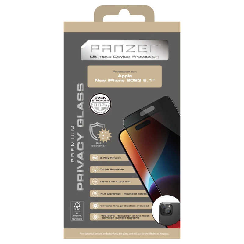 Panzer iPhone 15 Privacy Full-fit