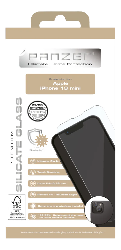 Panzer Tempered Glass Full-Fit  iPhone 13 Mini - Clear