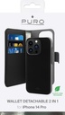 Puro iPhone 14 Pro  2-i-1 Wallet Sort