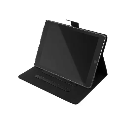 [7333048049575] Deltaco - Taske til iPad 10,2" 2020/2021, vegansk læder, magnetlås, støttefunktion, sort