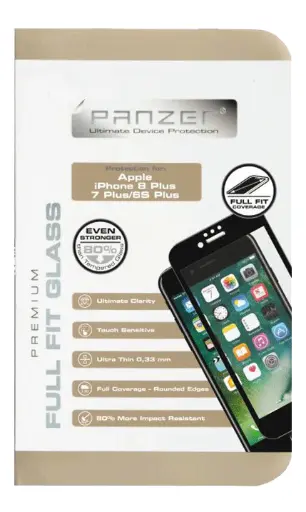 [5706470067134] Panzer Tempered Glass Full-Fit til Apple iPhone 6 Plus/6S Plus/7 Plus/8 Plus  Sort