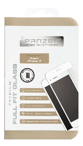 [5706470067387] Panzer Tempered Glass Full-Fit til Apple iPhone 6/6S/7/8  Hvid