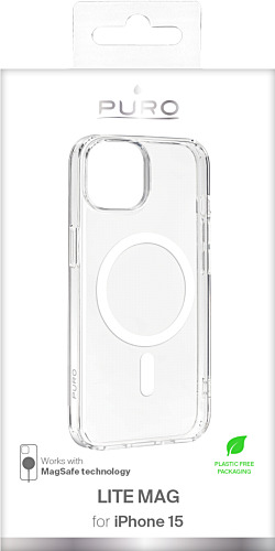 [8018417455629] Puro iPhone 15 LITE Mag TPU - Gennemsigtig