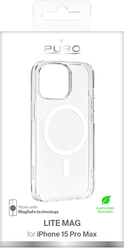 [8018417455650] Puro iPhone 15 Pro Max LITE Mag TPU - Gennemsigtig