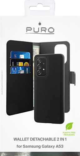 [8033830307591] Puro Magnet pung taske og cover 2-i-1 Til Galaxy A53 5G  - Sort