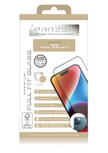 [7333048062420] Panzer Skærmbeskyttelse iPhone 15 Pro Full-Fit