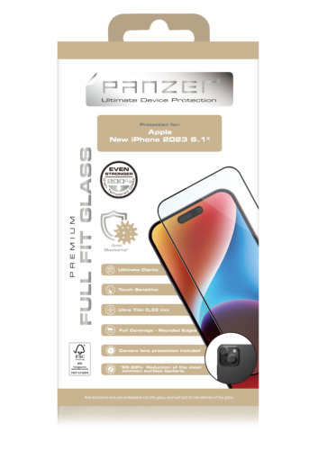[7333048062406] Panzer Skærmbeskyttelse iPhone 15/16 Full-Fit