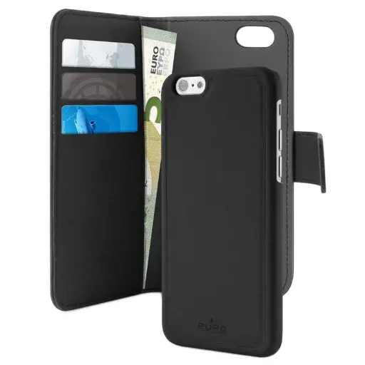 [8033830173264] Puro iPhone 6/6S/7/8/SE 2020/2022 2-i-1 Wallet Sort