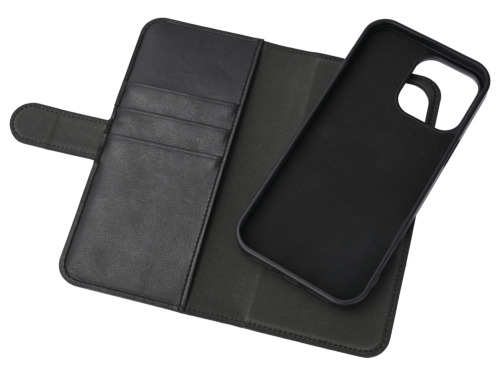 Essentials iPhone 16 Pro Max PU wallet, detach, recycled, 3 cards, Sort