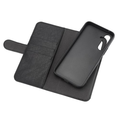 Essentials Galaxy A54 5G PU wallet, detachable, Sort 